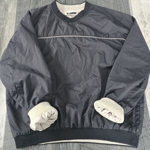 Men's Wedge Golf Pro Reversible Black and Beige V NeckWindbreaker ( SIZE: LARGE)